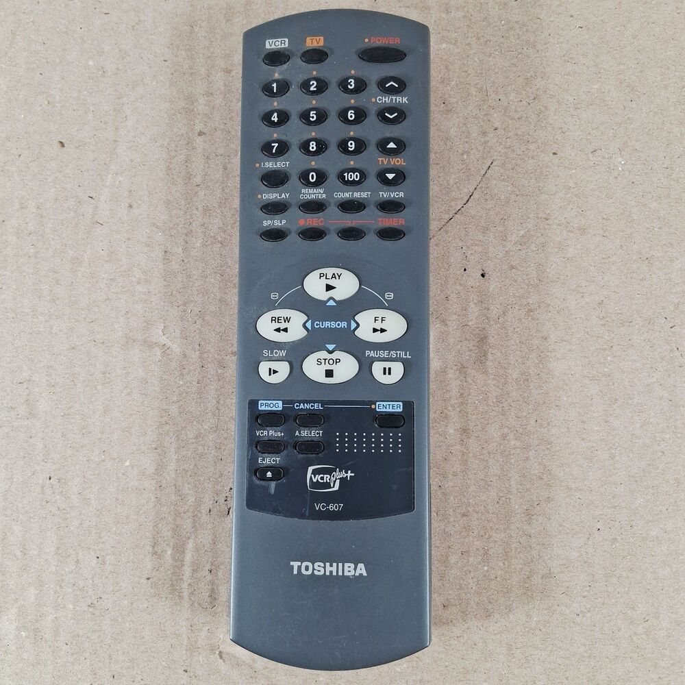 Genuine Toshiba VC-607 VCR Remote Control W602 W607 OEM Tested